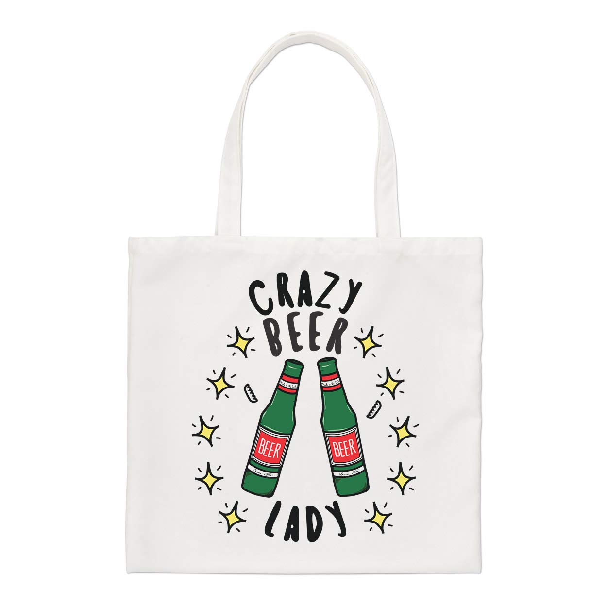 Crazy Beer Lady Stars Regular Tote Bag