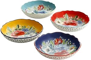 The Pioneer Woman Melody 7.5-Inch Pasta Bowls: Exquisite Tableware for Daily Dining