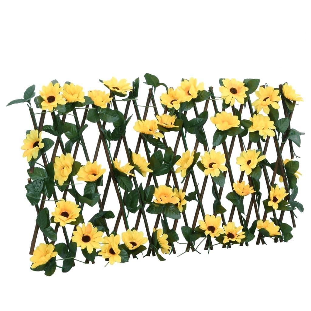 Enrejado con hiedra artificial, 5 unidades, ampliable, 180 x 20 cm, PVC, madera, valla de jardín, protección visual, paneles decorativos para jardín, valla de jardín para exteriores