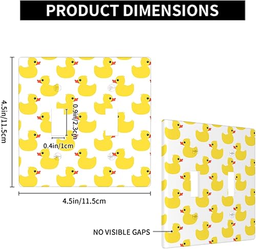 Miniatura 2 de Axayaz Cubiertas de interruptor de luz de doble palanca de pato, lindo animal de pato amarillo, juguete para baby shower, niños, placa de pared de 2