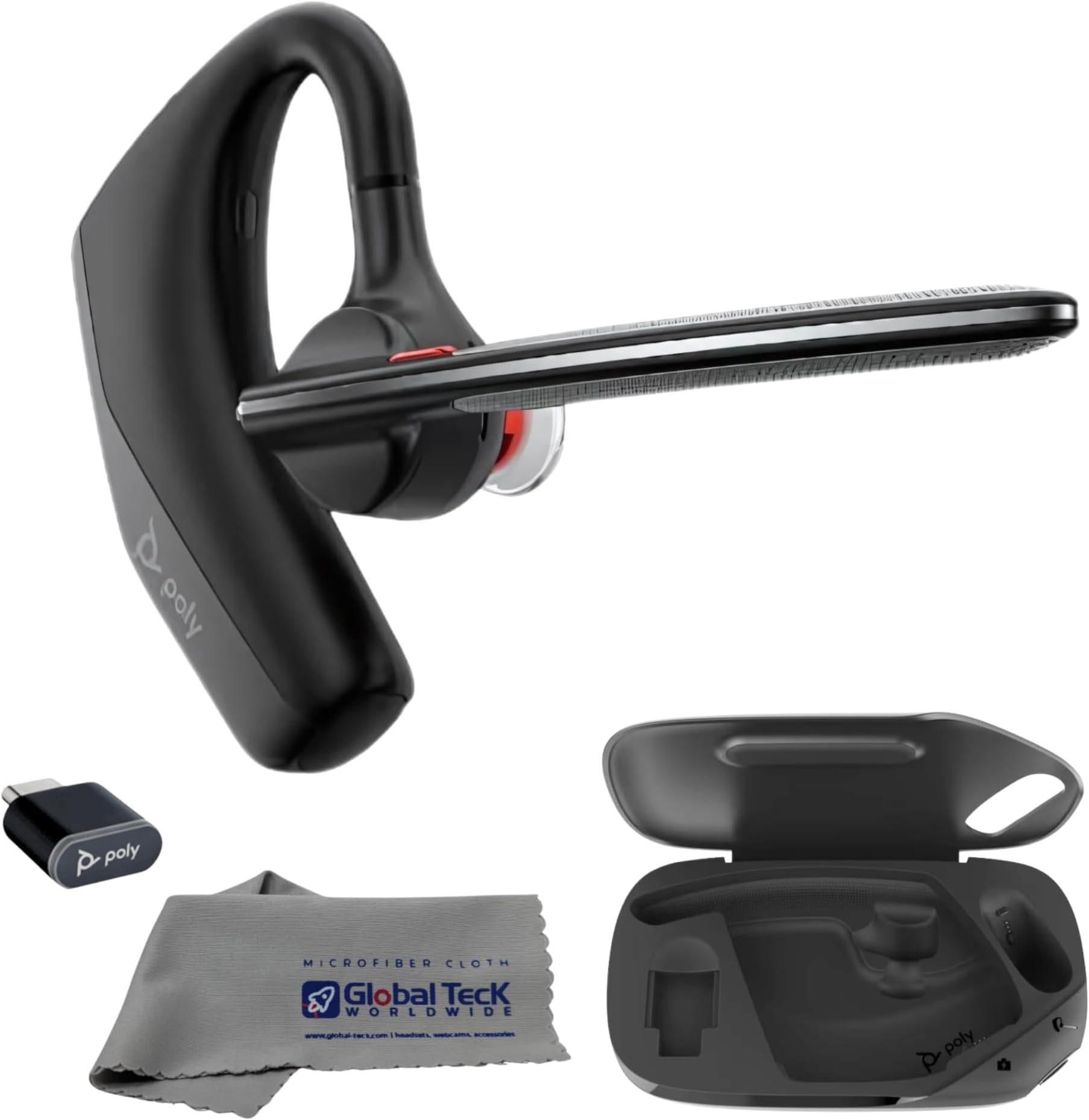 Poly Voyager Legend 50 Bluetooth Headset Noise Cancellation, 4-Mic WindSmart Tech, 10-Hour Battery, Fast Charging, 98 ft Wireless Range, Multipoint Connectivity, Voice Assistant, GTW Card (Pack of 12)