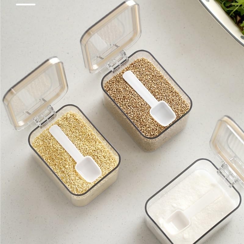 Seasoning Box Small Spice Jar Kitchen with Spoon Household Condiment