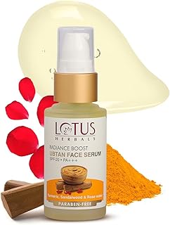Herbals Radiance Boost Ubtan Face Serum SPF 20| Turmeric, Sandalwood and Rose Water | Glowing Skin |Reducing Dark Spots | Paraben free |Mineral Oil Free | 30ml