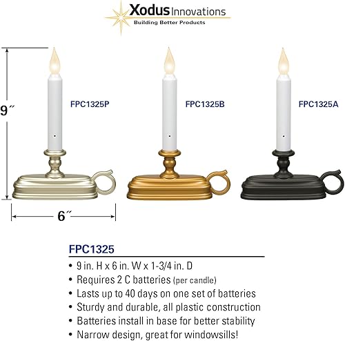 Miniatura 4 de FPC1325A - Vela de ventana de 9 pulgadas con inclinación para cambiar el color de la llama y temporizador con sensor de luz del atardecer al
