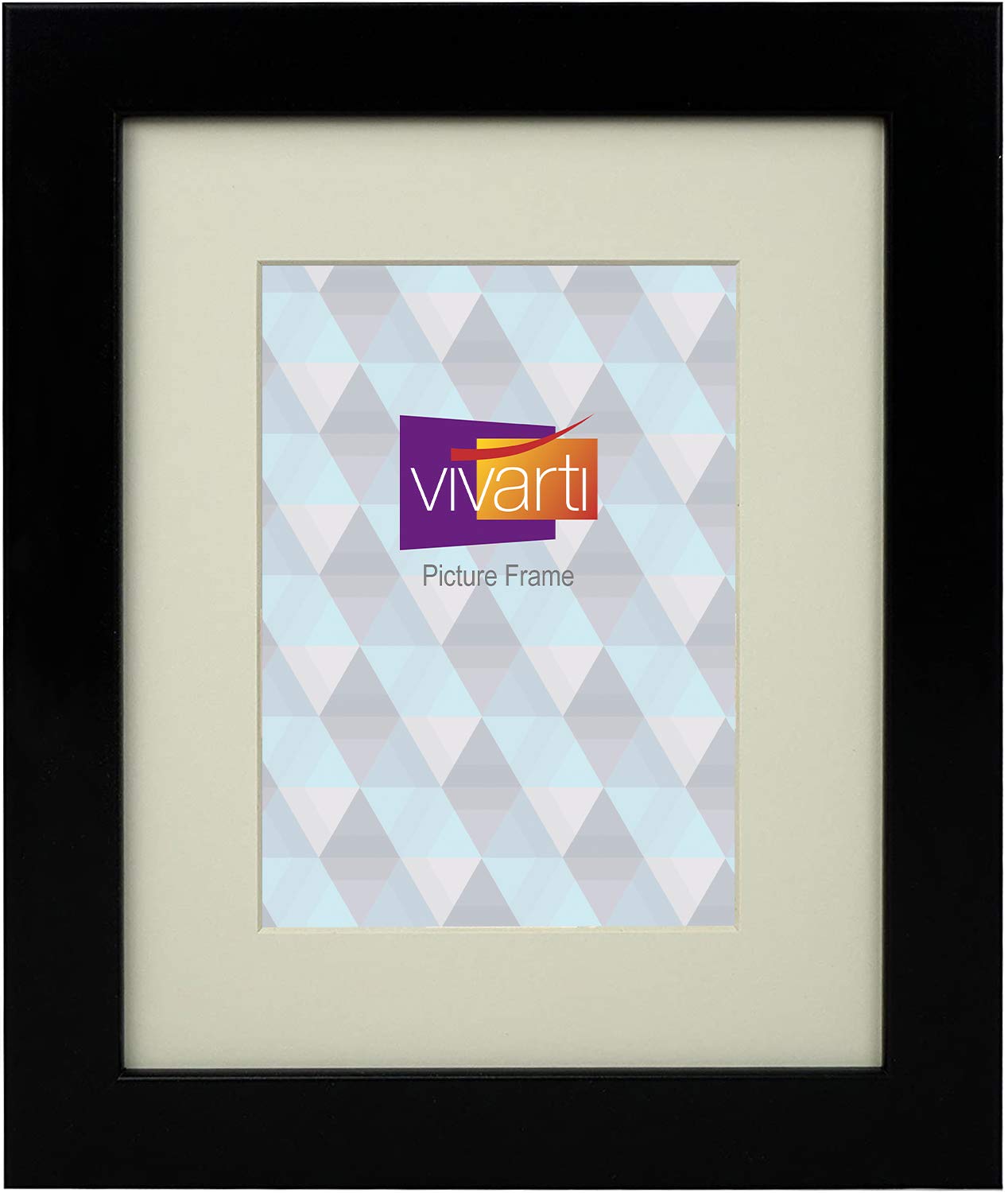 Vivarti Matt Black Picture Photo Frame 10" X 8" With Mount (Aperture 8 X 6)