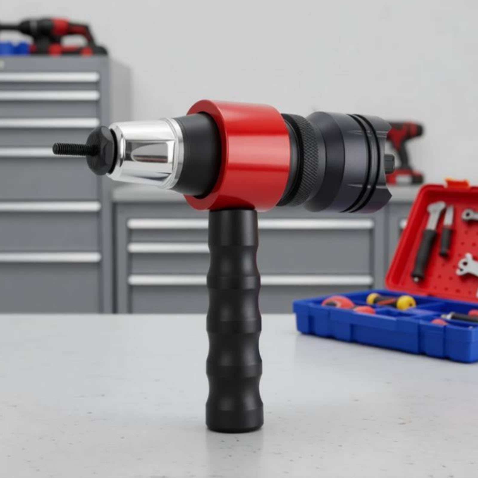 Attrezzo per Rivettatura Elettrica con Trasformazione Del Trapano in Utensile Efficiente con Inserti da 5mm E 10mm con Impugnatura Antiscivolo per