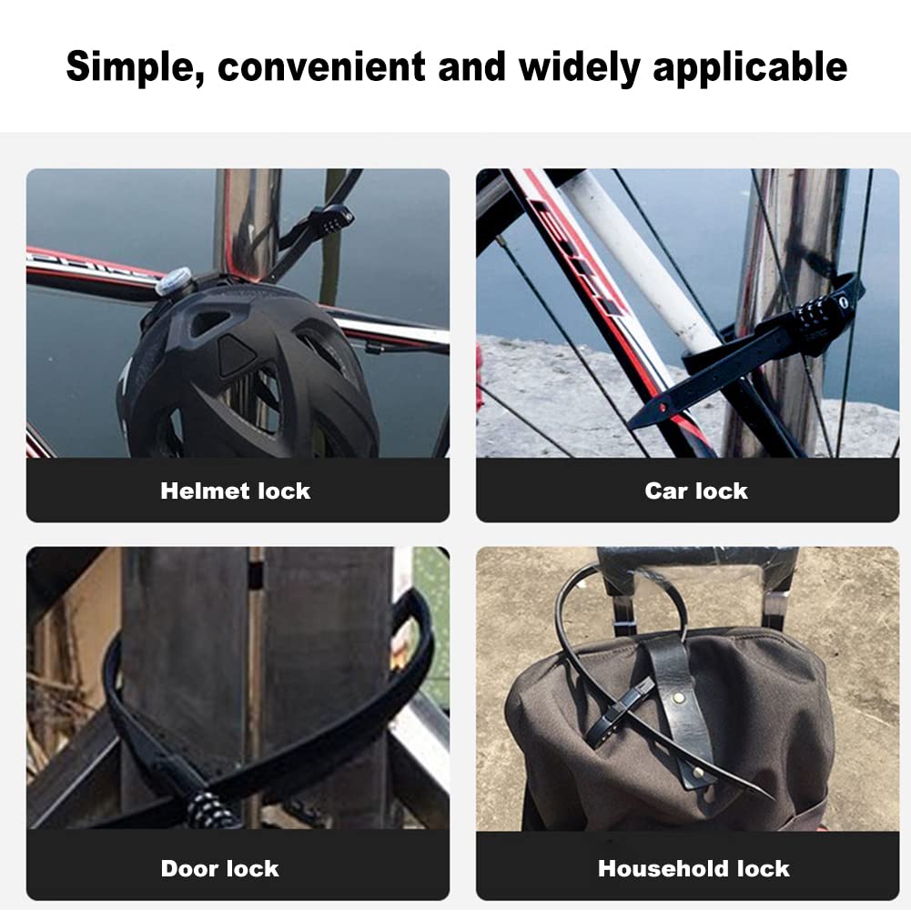 Fahrrad Diebstahlsicherungs Gürtel,Asudaro 56cm tragbares Fahrrad-Diebstahlschloss Nylon Edelstahl Multifunktionales Passwortschloss für Fahrräder, Rahmen, Koffer, Skier,Schwarz Baumarkt