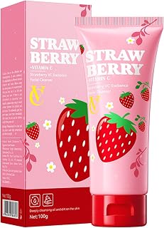 Moily Women 100g Strawberry Scent Facial Cleanser – Moisturizing & Oil-Control for Daily Skincare Routine Pink One Size
