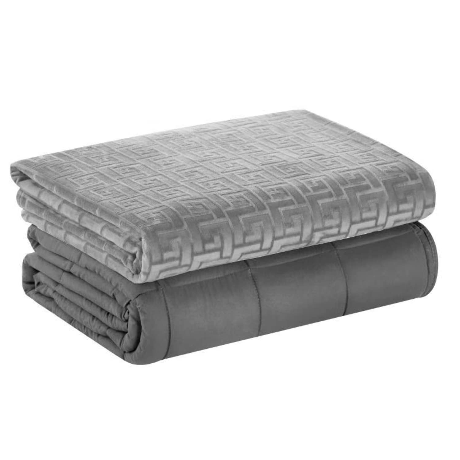 Coperta ponderata con copertura sostituibile, coperta ponderata con perline di vetro per adulti, coperta pesante (grigio, 150 x 200 cm, 6,8 kg)