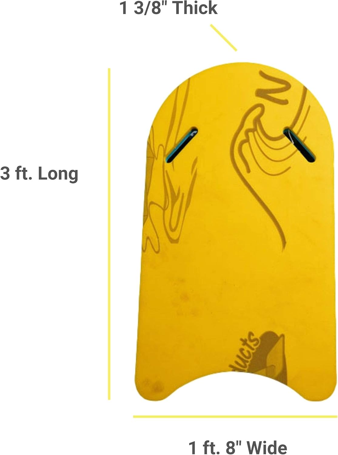 Aqua Lily Pad Giant Kick Boards, Oversized Swim Kickboards for Adults, Body Boards for Pool Training and Water Exercise, 36 x 20 Inches, Set of 2