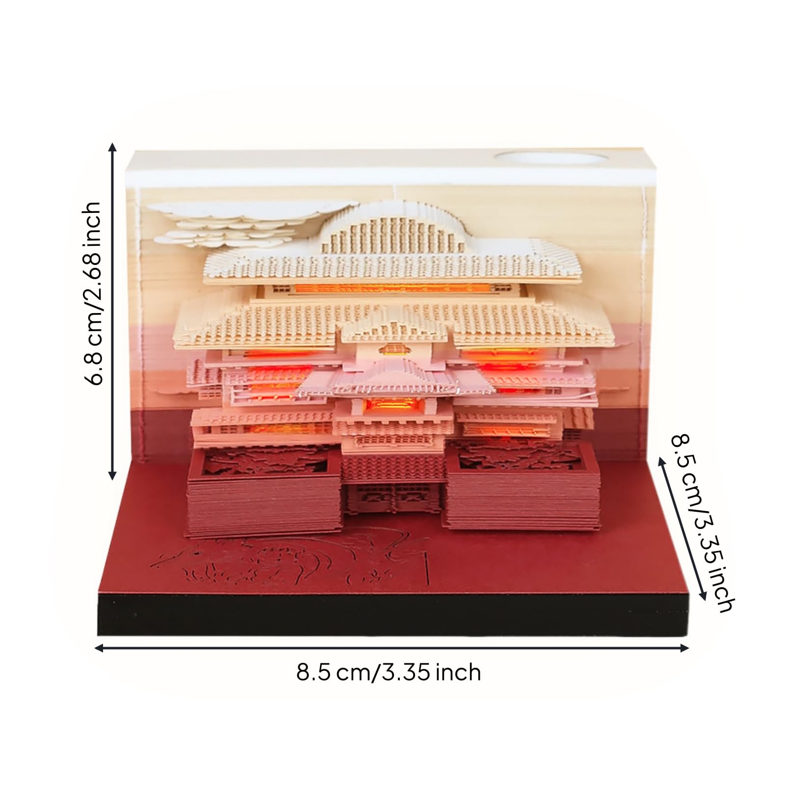 Bloc Notas 3D, 千与千寻（带灯） | , Bloc Notas con Escultura Papel, para Escritorio