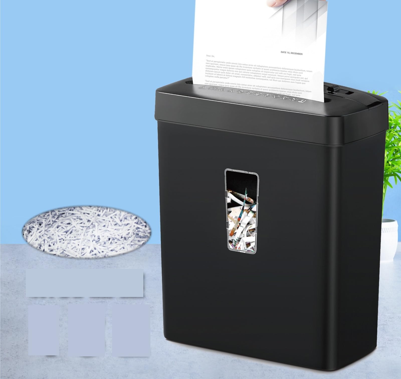 5-sheet 13L Professionale Distruggi Documenti Elettrico Taglio Incrociato | Non-stop trituratore per carte di credito e documenti per Casa Ufficio Piccolo Studio Scuola Ottimo per la Distruzione
