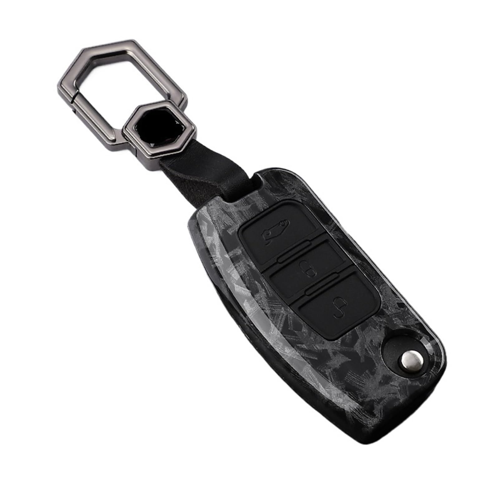 Etui na kluczyk samochodowy z włókna węglowego do systemu Focus Keyless | Smukła, trwała obudowa pilota z ABS w stylu włókna węglowego. Chroni dostęp bezkluczykowy.(Type6)