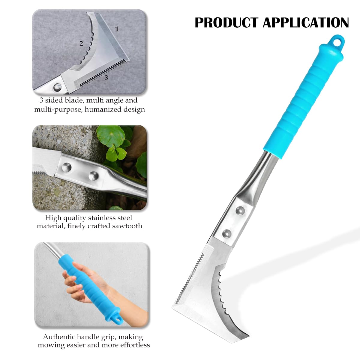 Kosoyo - Herramienta manual de acero inoxidable para deshierbar grietas, herramienta de jardinería de acero inoxidable, 29 cm