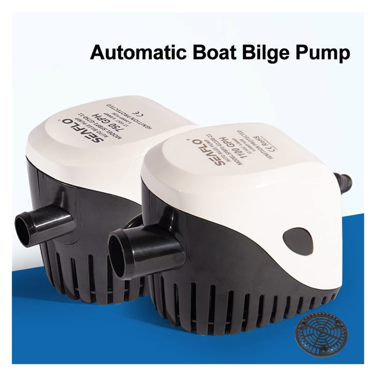 Mini Bomba pequeña Bomba de sentina automática for Barcos de 12V y 750GPH, Sumergible con Interruptor de Flotador, Bomba de Agua eléctrica, Bomba de Escape de Agua pequeña