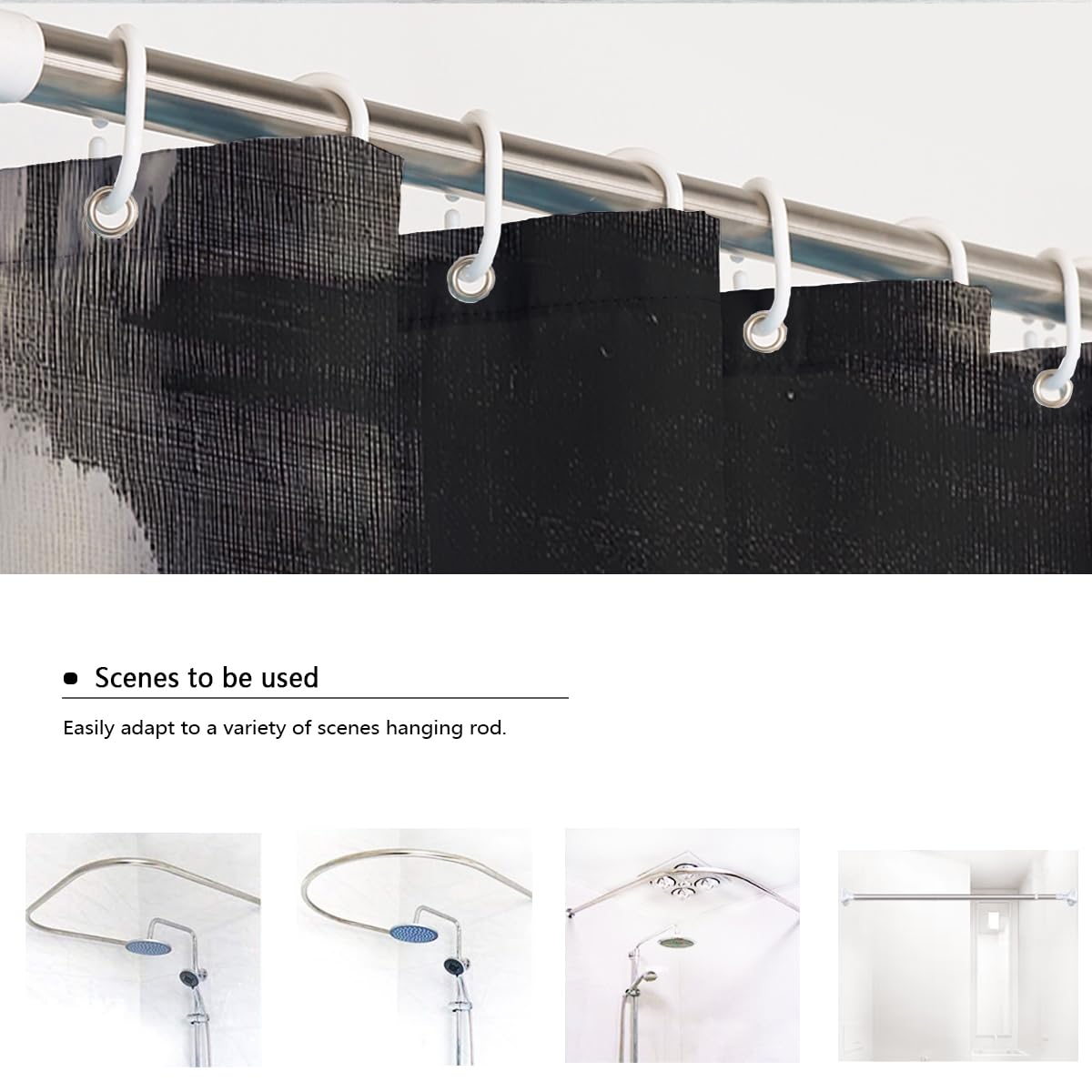 Cortina de ducha Retro de mediados de siglo Expresionismo Abstracto cortinas de ducha Con ganchos zmywalne w máquina Decoración de baño de secado rápido Negra y Szary 150 x 200 cm