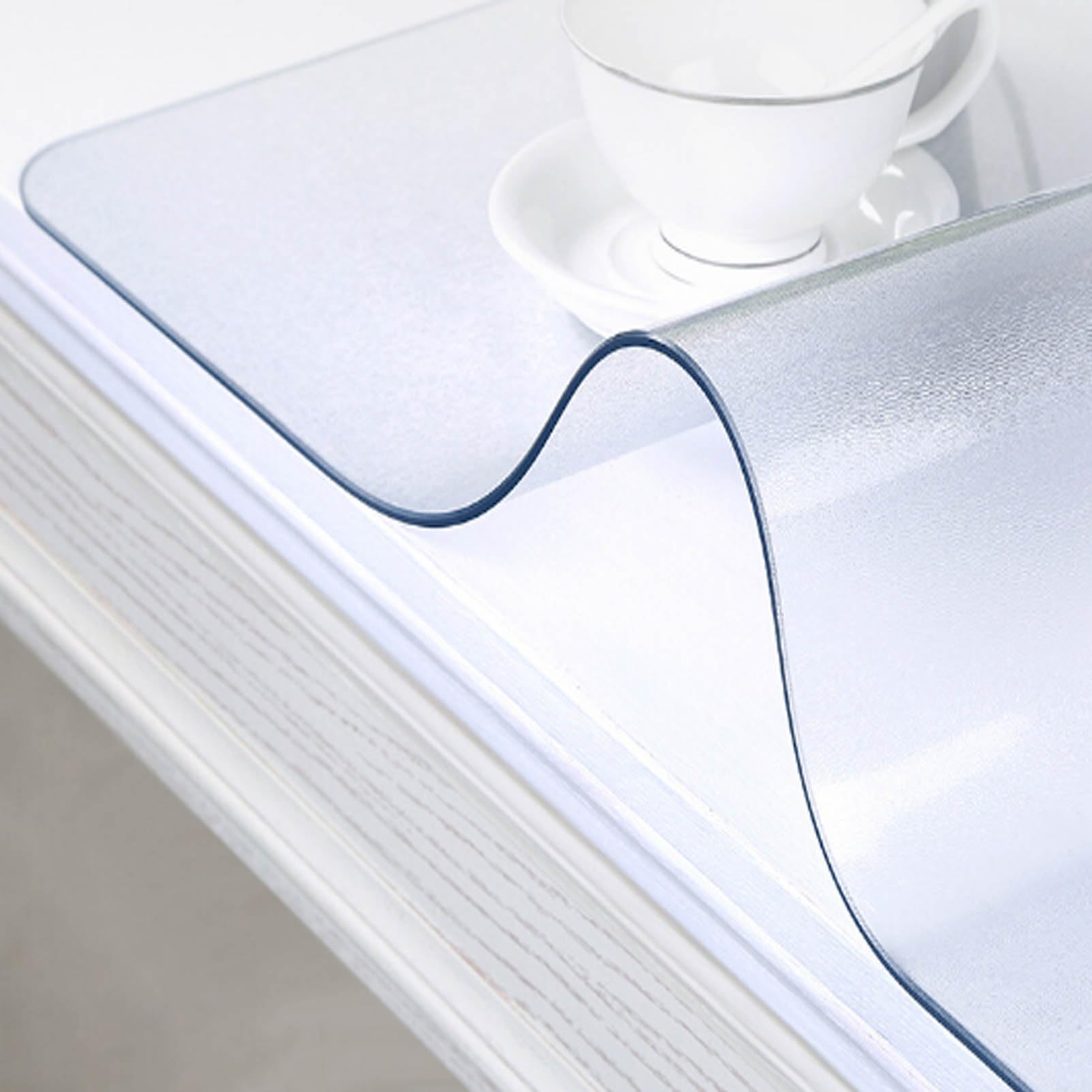Transparent Table Cover Protector Heavy Duty Frosted PVC Tablecloth 1.5mmWaterproof NonSlip Table Cover Heat Resistant & Easy Clean Desk Protector for Kitchen & Dining (39.37x74.8in/100x190cm)