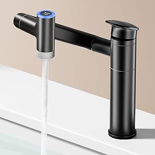 SINGSUO 1080°Rotatable Bathroom Vanity Faucet 1 Hole, Height Adjustable ...