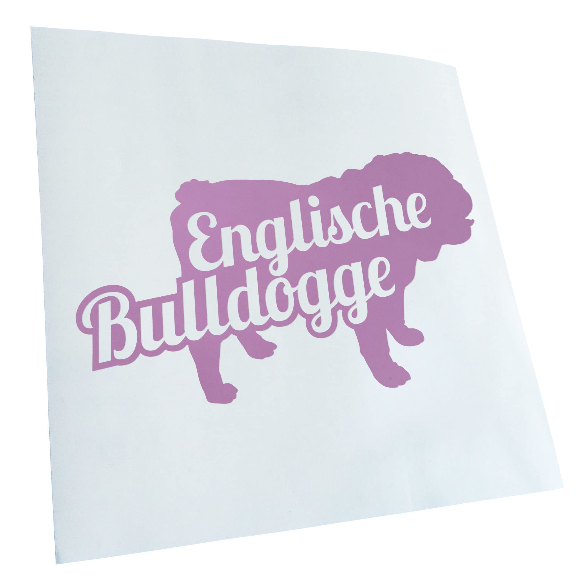 Kiwistar - Car Sticker - Lilac - 17.5 x 10 cm English Bulldog with Name - Rear Window Car Sticker Weatherproof for Car Truck Moped Truck - Sticker Exterior Self-Adhesive Tuning Accessories for Windows