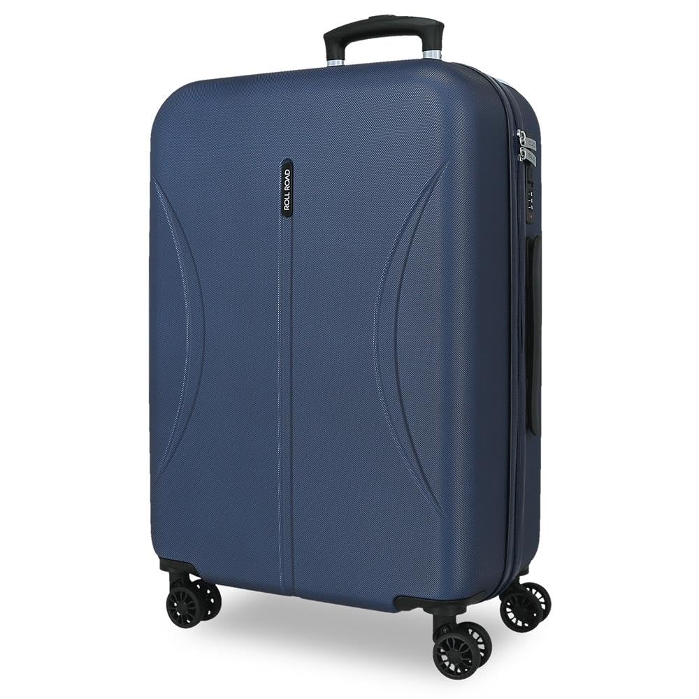 ROLL ROAD Joumma Formentera Marine Medium Suitcase 46x65x24 cm Rigid ABS Integrated Combination Padlock 56L 3.45kg 4 Double Wheels