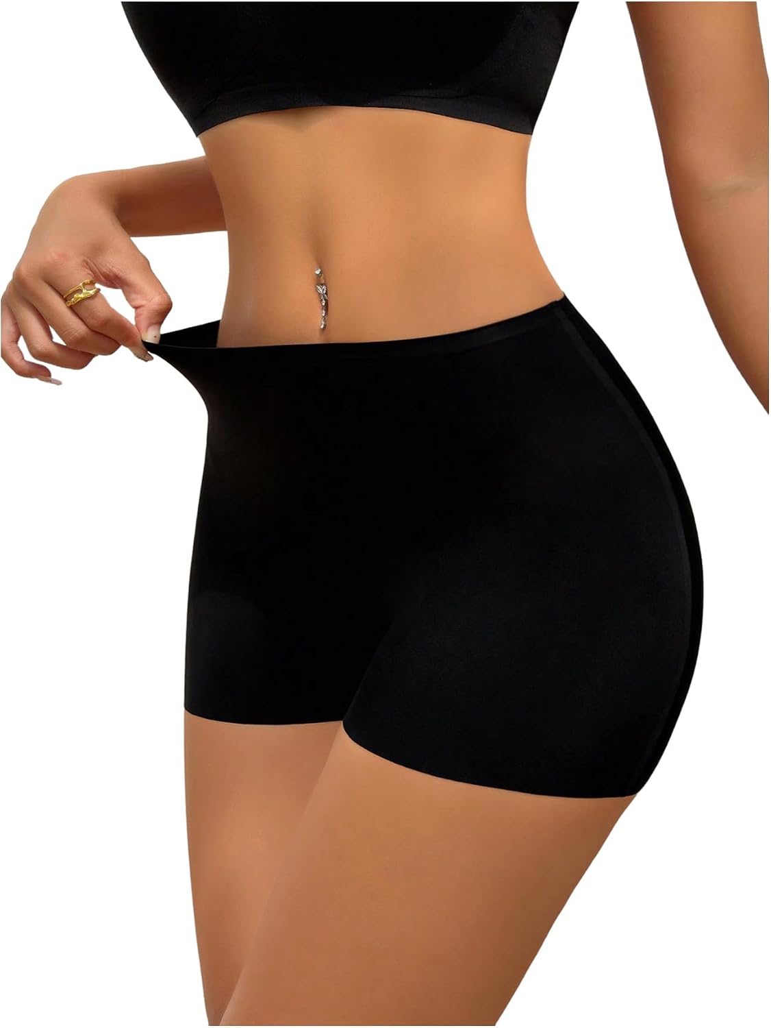 SOLY HUX Women's High Elastic Waist Slip Shorts Tummy Control Seamless Boyshorts Shapewear