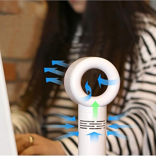 Miniatura 5 de Portátil de mano de refrigeración sin aspas Ventilador USB Mini ventilador de escritorio Ventilador sin aspas recargable silencioso 3 engranajes