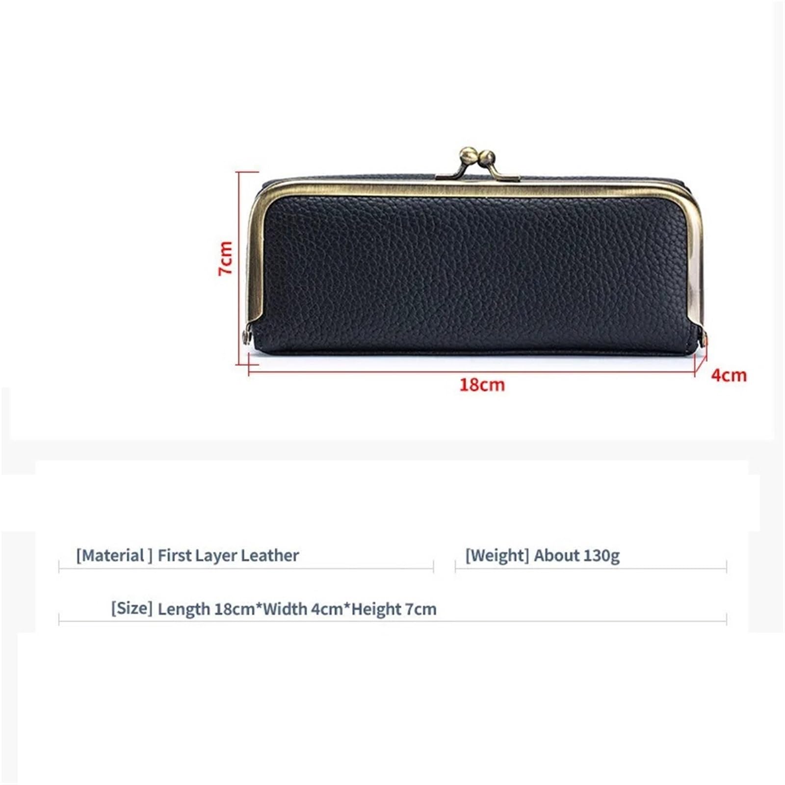estuche para gafas, Estuche de piel for gafas, unisex, con clip, for guardar sol, lápices cejas y otros objetos