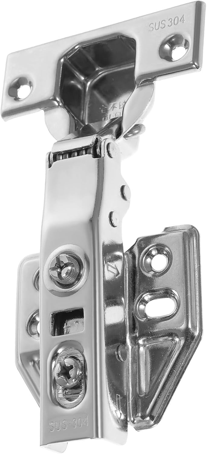 Uonlytech Cabinet Door Hinge, Stainless Steel Kitchen Cabinet Hinges Clip On Face Frame Concealed Cabinet Hinges Cabinet Accessories for Kitchen Bathroom