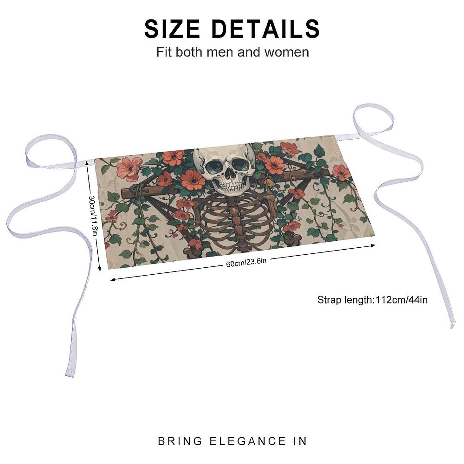 DJUETRUI Weird Flowers Adjustable for Women Men with Pockets Extra Long Lab Apron Butcher Apron Oxford Cloth Cotton Apron for Kitchen Cooking Baking