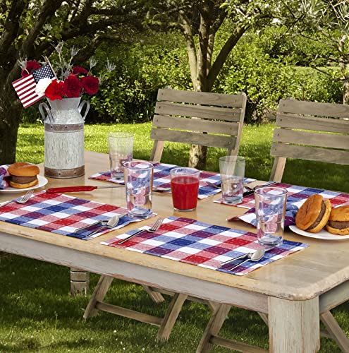Home Bargains Plus Country Plaid Americana Fabric Placemats – Set