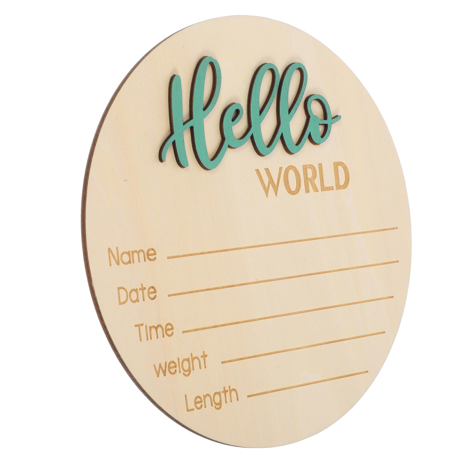 RORPOIR Baby Announcement Round Sign Wooden Newborn Sign for Birth Announcement Photo Prop