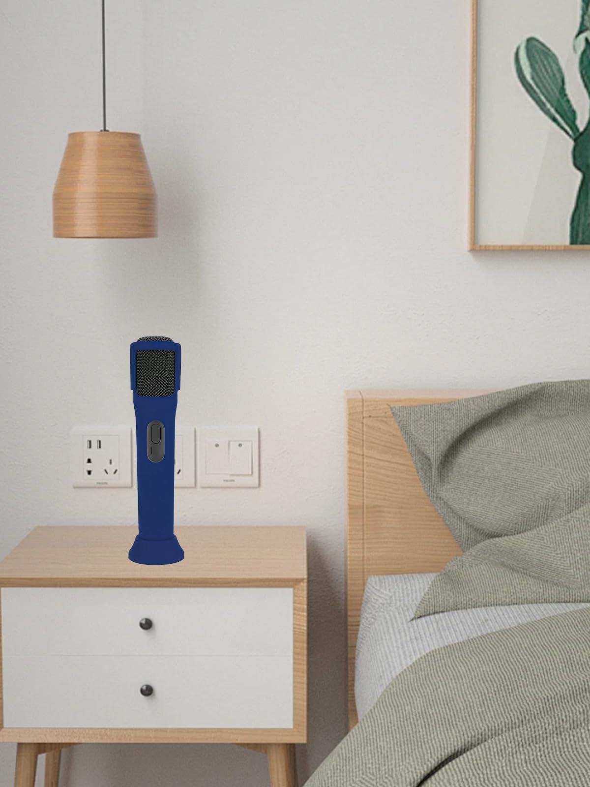 Silikon-Schutzhülle für JBL PartyBox kabelloses Mikrofon, stoßfest, staubdicht und wasserdicht, für sorgenfreie Verwendung überall, Schwarz und Blau, 2 Stück