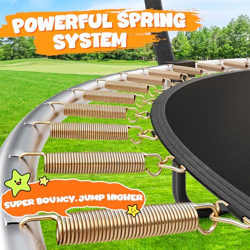 Image of JELENS Trampoline 8FT 10FT 12FT 14FT 15FT 16FT, Recreational Trampolines with Enclosure Net, Outdoor Anti-Rust Trampolines for Kids and Adults, ASTM Approved