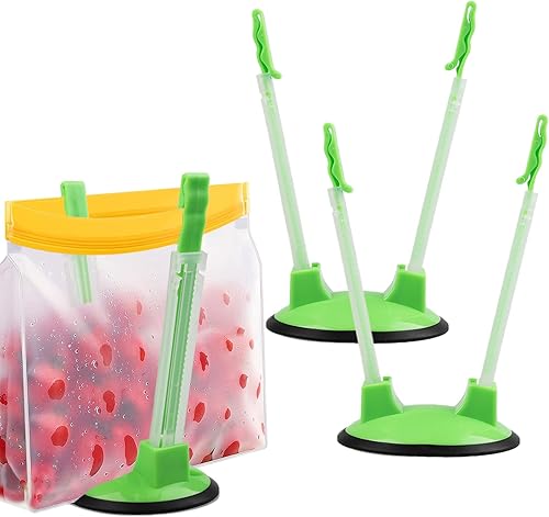 Miniatura 1 de LLMSIX 2 soportes holgados, soporte para bolsas de sándwich, brazos ajustables, soporte para bolsa de congelador, soporte antideslizante para