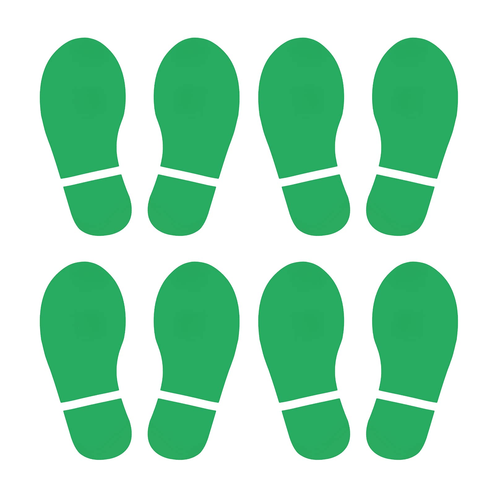 PATIKIL 6x2.5" Footprint Sticker, 4 works PVC Shoes Floor Decal Sign for Class Decor Stair Guide Green