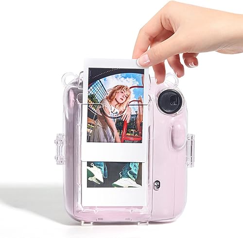Miniatura 5 de Funda transparente para cámara Instax Mini 12, bolsa protectora de PVC transparente con bolsillo para fotos, para accesorios Instax Mini 12, correa