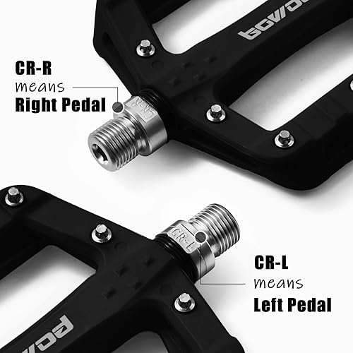 Miniatura 7 de BOWOD Pedales de bicicleta de montaña para adultos, pedales ligeros MTB planos con plataforma grande, pedales de bicicleta sin clip con 20 pines