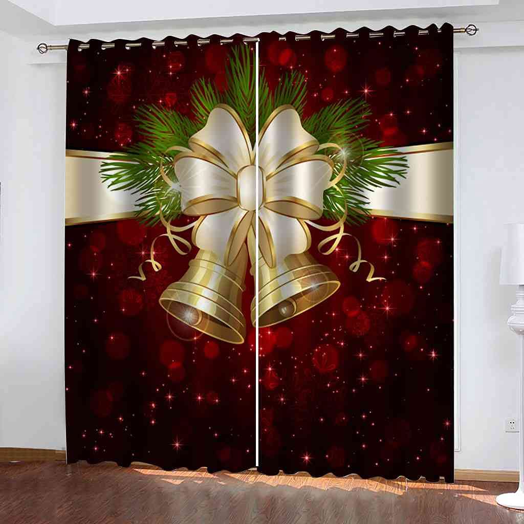 Rideau occultant thermique et phonique 3D de Noël pour un salon moderne chic
