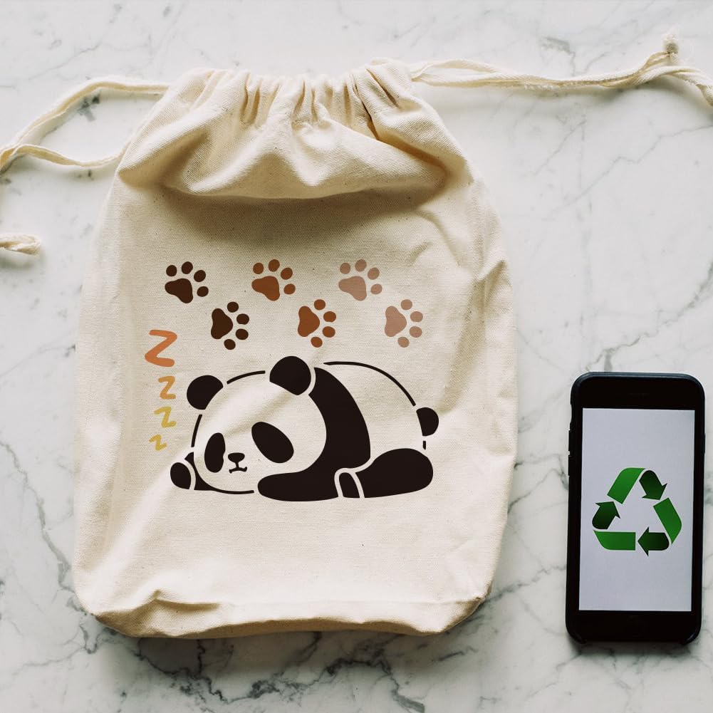 FINGERINSPIRE 8 Pcs Panda Bamboo Painting Stencil with a Brush 5.9x5.9inch Cute Panda Bamboo Wall Stencils Template Reusable Animal Theme Stencils for Painting On Canvas Wood Furniture Decorations
