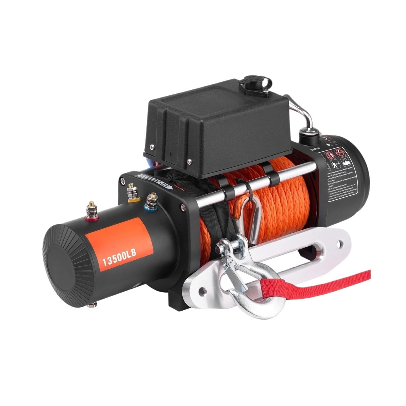 Cabrestante Eléctrico De 13500 Libras Con Cuerda Sintética 80 Pies Inalámbrico Para Camión IP55 Resistente Al Agua Para Remolcar SUV Herramienta Elevadora Eléctrica
