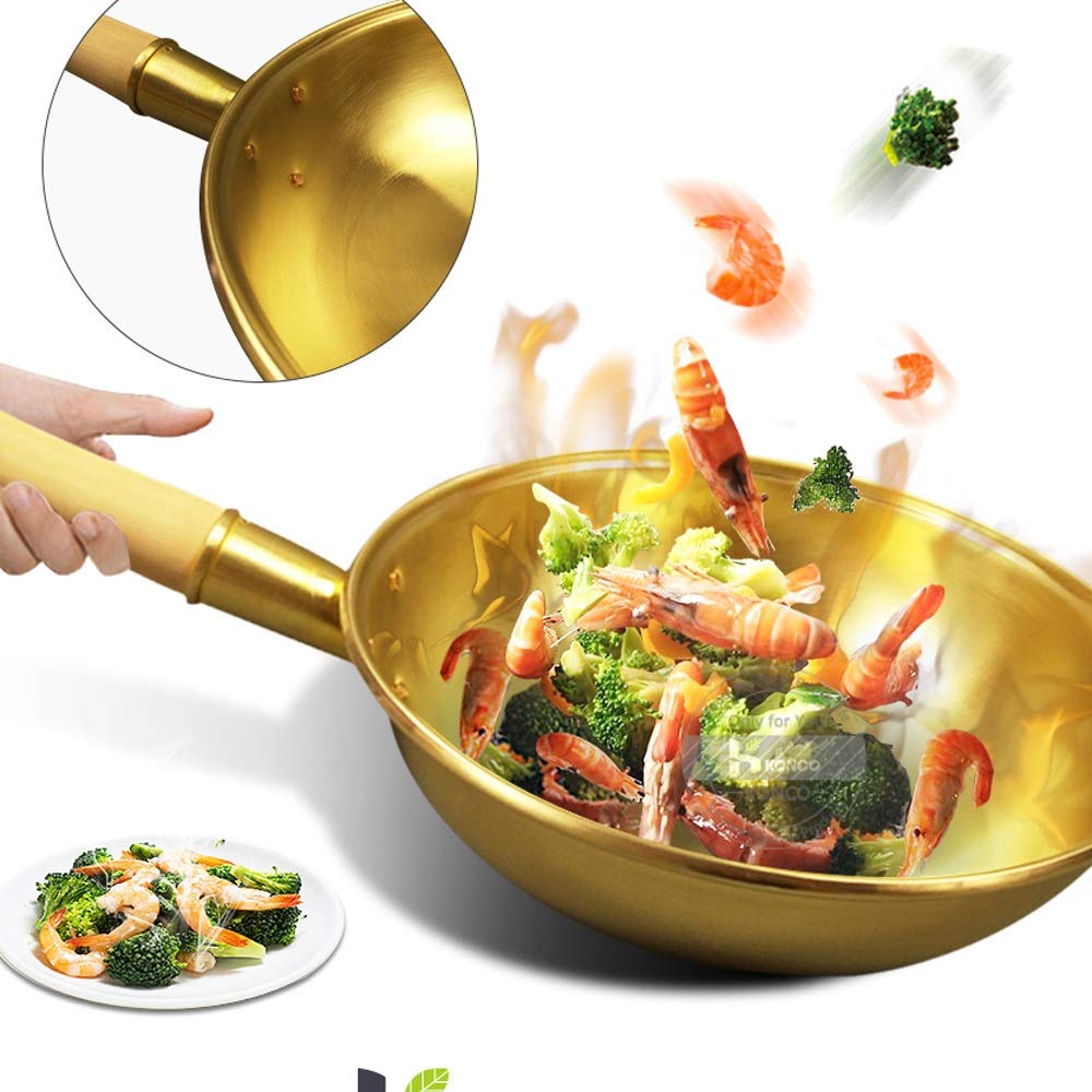 Amazon｜純銅鍋 銅鍋 中華鍋 フライパン 真鍮フライパン 調理器具 調理