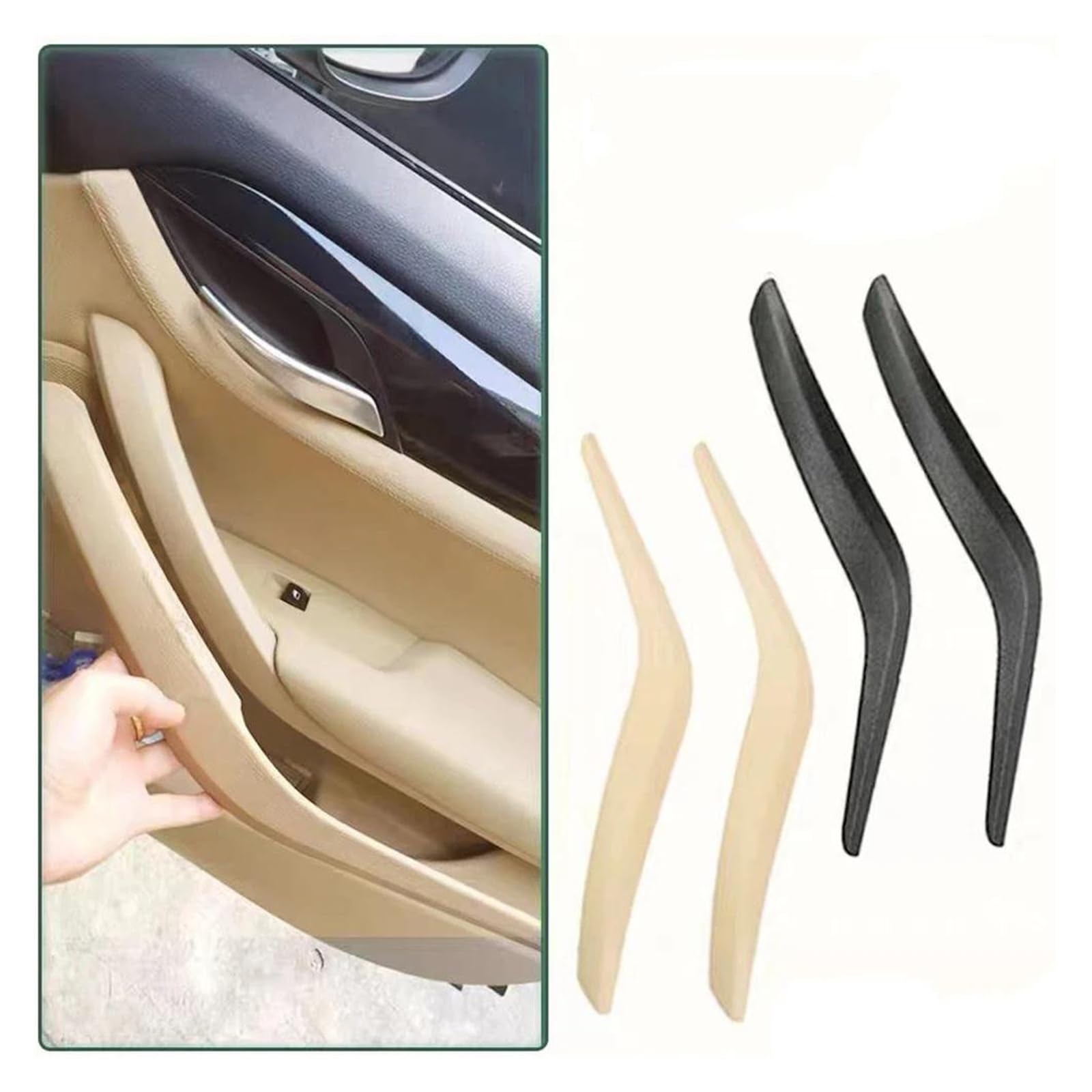 Copertura Maniglia Interna 2 Colori Maniglia Interna Della Portiera Dell'auto Maniglia Di Trazione Copertura Di Ricambio Per BMW X1 E84 2010 2011 2012 2013 2014 2015 2016 Maniglia Porta Interna(Nero,4