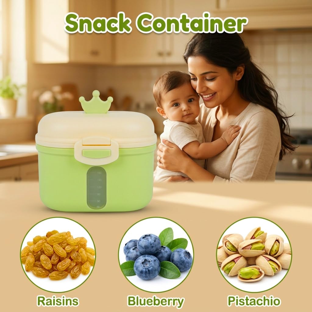 SNOWIE SOFT® 360g Baby Milk Powder Container with Scoop and Leveller, Foodgrade PP Double Layer Anti-Leak Formula Milk Container, Baby Snack Storage Container for Outdoor Travel Home, BPA Free 2