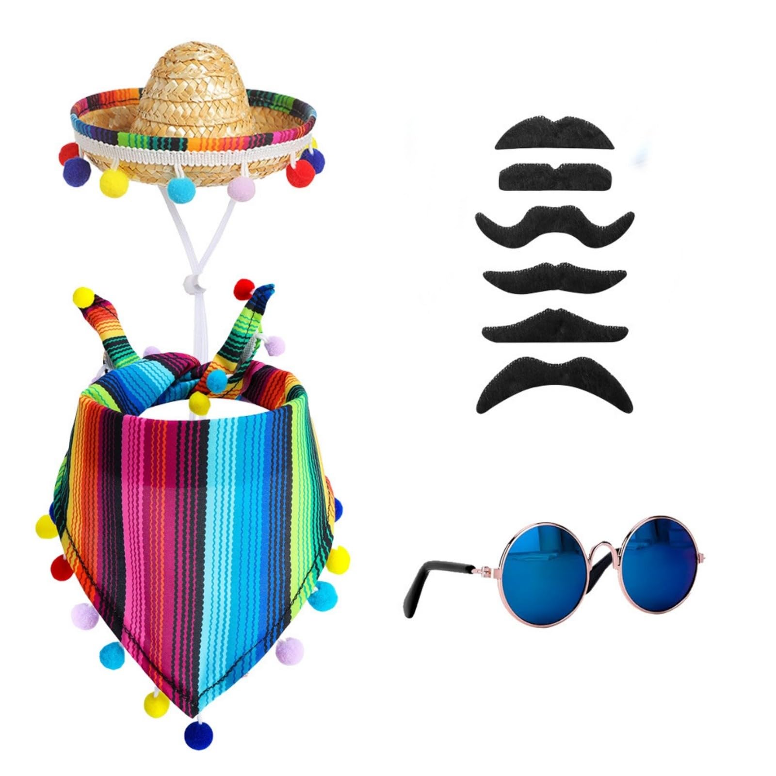 Mexican Porch Goose Pet Outfit Set Stylish Comfortable Costume For Dogs Cats Festive Seasonal Celebration Unique Design (Black, 10x10x7cm)