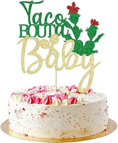 Taco Bout A Baby Cake Topper, decoración de pastel de cactus, decoración de fiesta mexicana, suministros de decoración de fiesta de baby shower