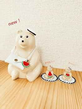 しろくま貯金箱＊ストロベリー コーデ 数量限定生産 ピンクいろのマフラーを巻いたフィンランド生まれ