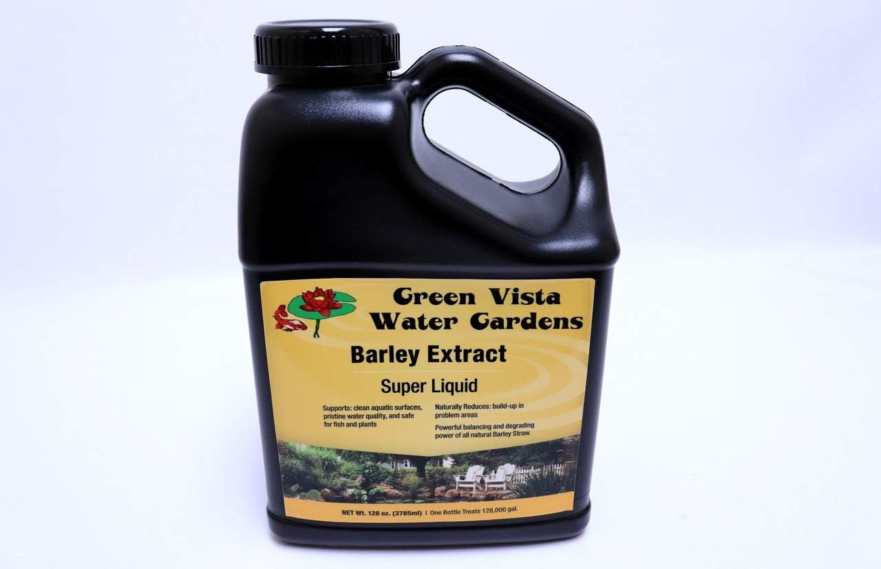 Green Vista Barley Extract Liquid - 1 Gallon - Reduces Sludge Buildup - All Natural Pond Treatment - Supports Ideal Balance - Safe for Koi, Other Fish and Plants