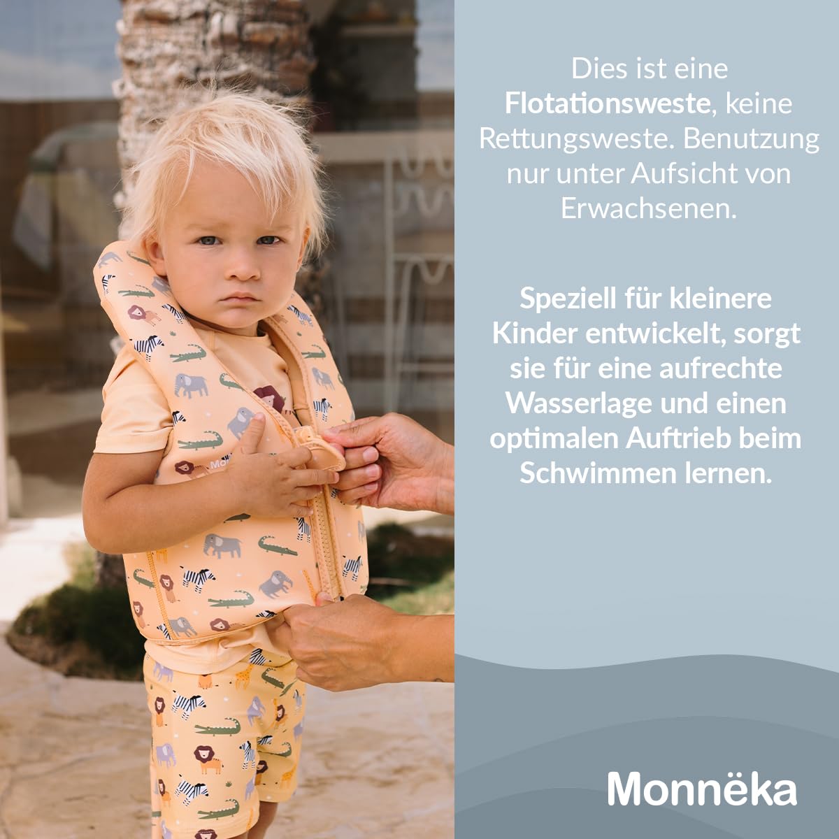Schwimmweste Kinder aus Neopren | Schwimmhilfe zum Schwimmen Lernen, Verstellbarer Auftrieb, weich & sicher, für Kleinkinder ab 1 Jahr