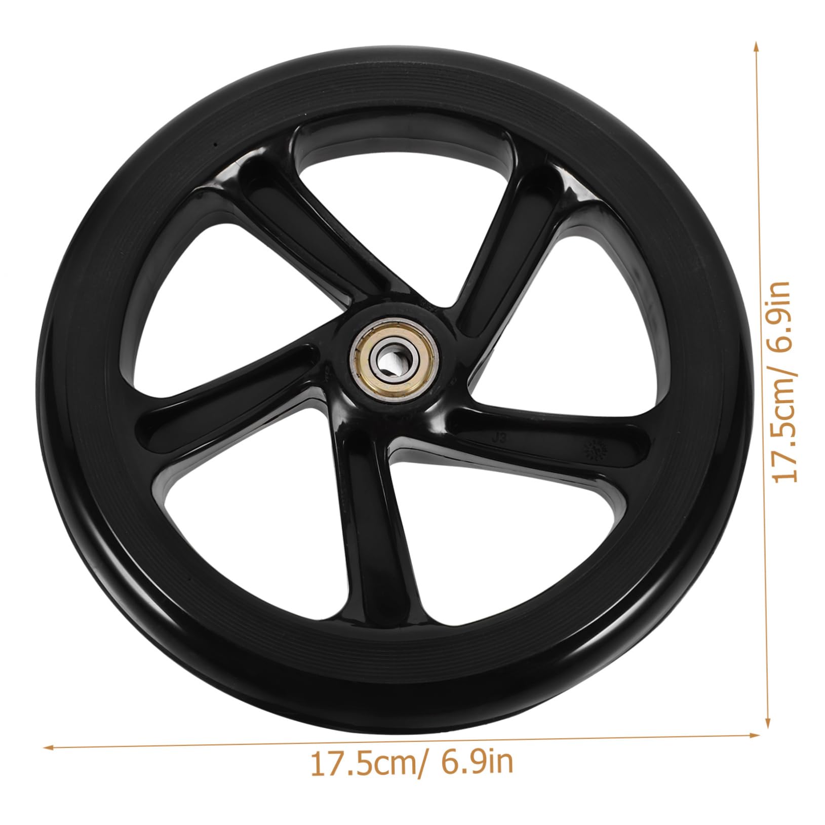 Ruote per Monopattino in Pu Nero 175mm 2 Pezzi Rotelle Resistenti e Facili da Installare per Monopattino Elettrico e Skating