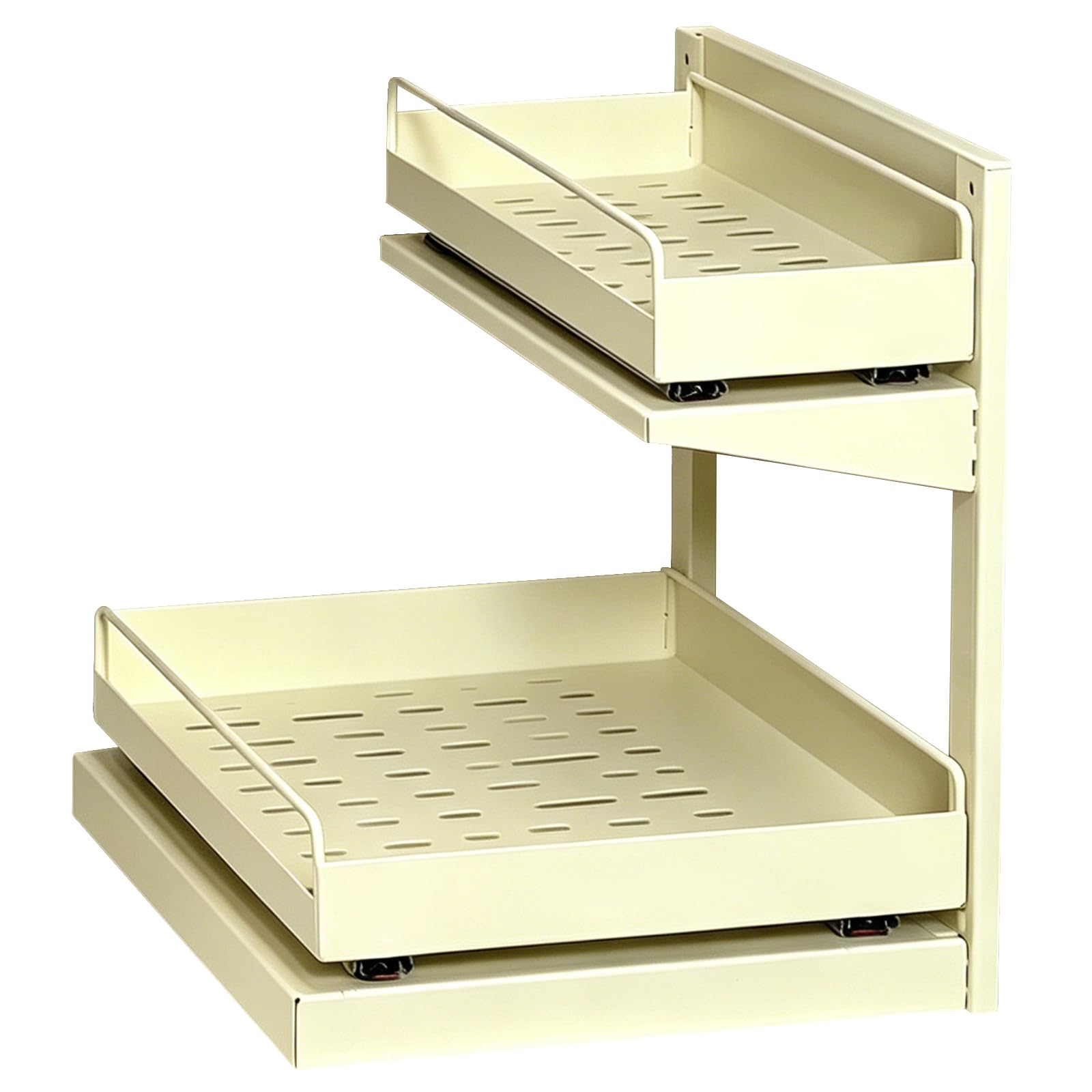 Organizador Bajo Lavabo, Estante Extraíble con Guías Dobles Silenciosas, Estructura de Hierro Forjado, Gran Capacidad para Baño y Cocina Yellow
